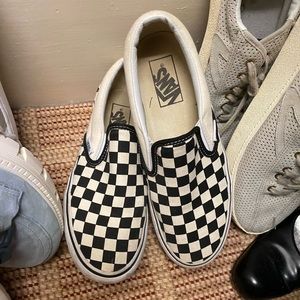 Vans black and white shoes